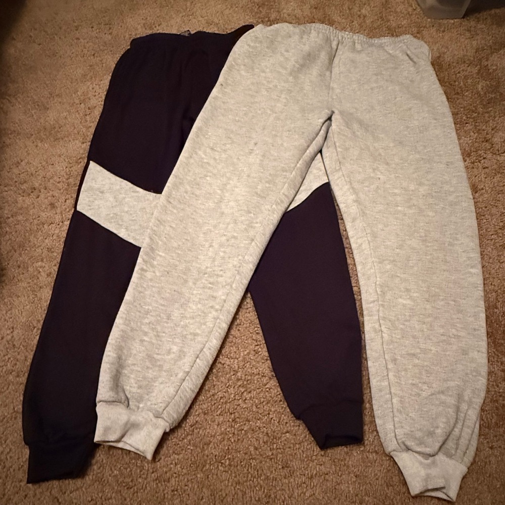 Quad Seven Boys Joggers Set 2 Pack Black Grey Fleece Sweatpants Size 16/18 XL